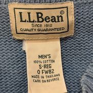 Pull L.L. Bean Bleu Clair Col V Vintage Robuste - Taille S
