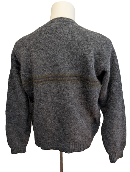Pull L.L. BEAN 100% Laine NEW ZEALAND Made In SCOTLAND Vintage Taille M Gris