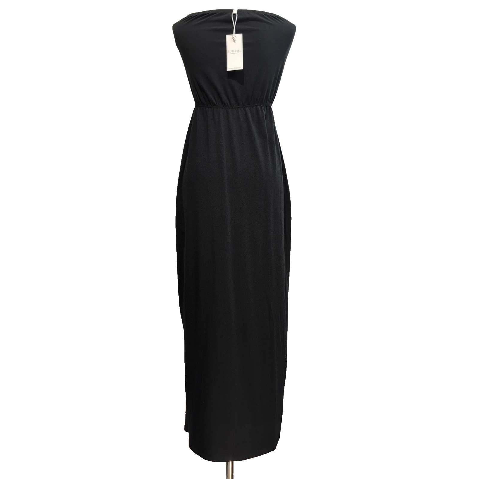 Robe SUBLEVEL M/L Longue Noire Sans Bretelles Fendue Neuve Étiquette
