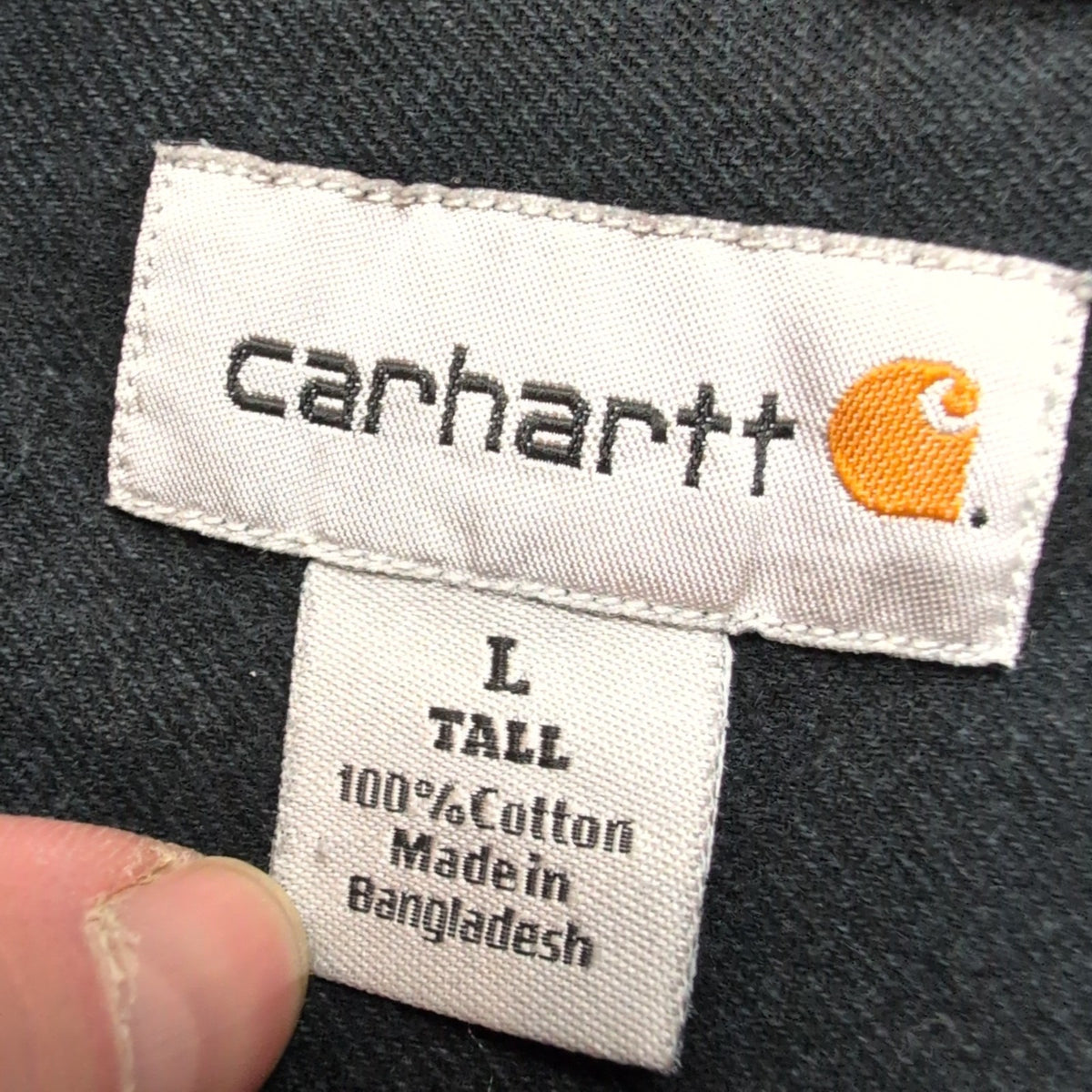 Chemise Carhartt L Coton Épais Workwear Logo Cuir Poche Stylo manches longues