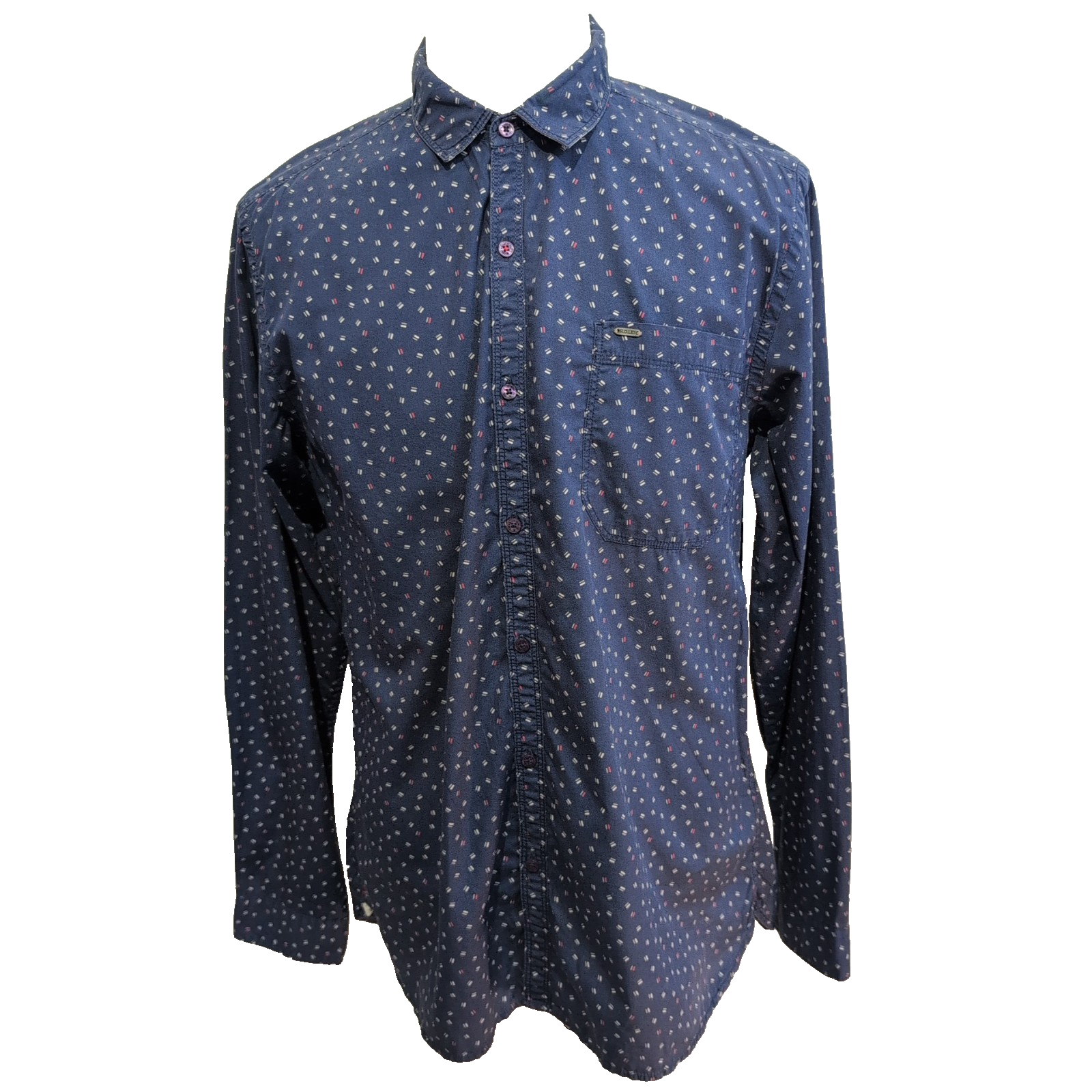 Chemise HD Lee bleu micro motifs manches longues XL