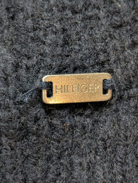 Pull Tommy Hilfiger Femme Col Roulé Bleu Marine Laine d'Agneau Taille S