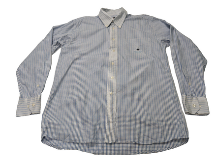 Chemise Beverly Hills Polo Club bleu petits carreaux taille L #114msch
