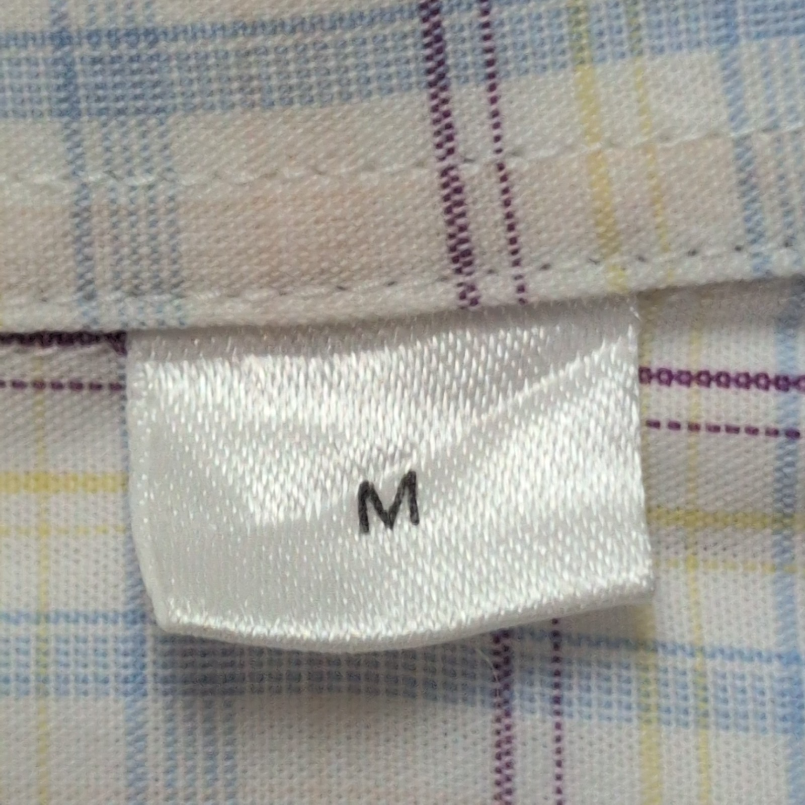 Chemise YVES SAINT LAURENT 100% Coton M Carreaux Logo Brodé Manches courtes