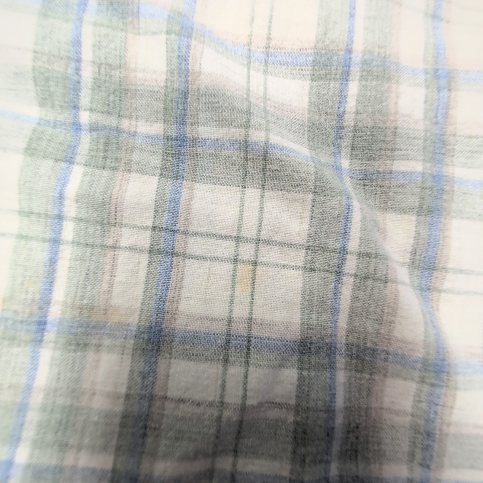 Chemise L.L. Bean à carreaux crème et kaki manches courtes taille XXL Homme