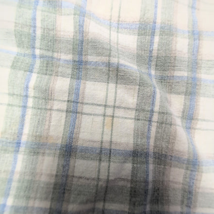 Chemise L.L. Bean à carreaux crème et kaki manches courtes taille XXL Homme