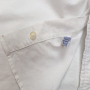 Chemise Ralph Lauren Yarmouth M Blanc Uni Logo Marron Manches Courtes