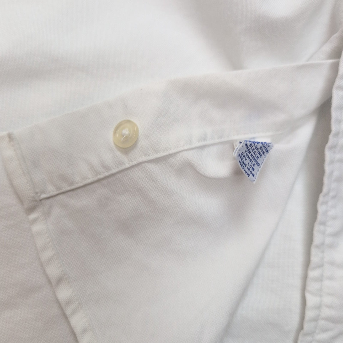 Chemise Ralph Lauren Yarmouth M Blanc Uni Logo Marron Manches Courtes