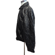 Blouson Cuir XL Patchwork Noir Fondini Fashions Bomber Veste Vintage 90s |56c