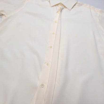 Chemise Ingram Made in Italy M/L 100% Soie Poignets Mousquetaire Blanche