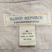 Island Republic chemise 100% lin marron clair crème micro carreaux taille M