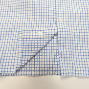 Chemise YVES SAINT LAURENT Bleu Carreaux XL Logo Brodé Manches Courtes