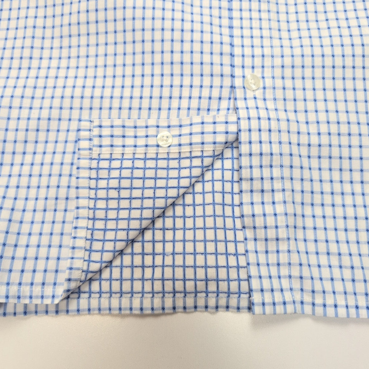 Chemise YVES SAINT LAURENT Bleu Carreaux XL Logo Brodé Manches Courtes