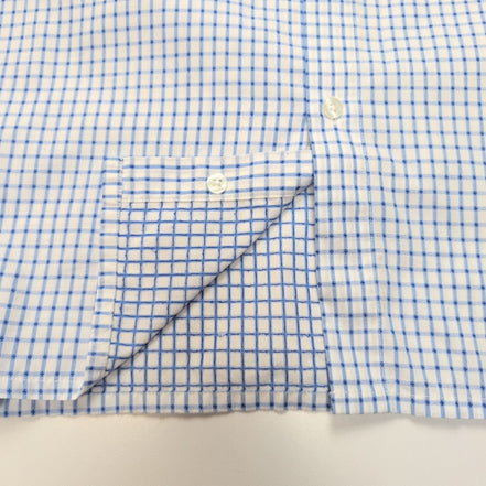 Chemise YVES SAINT LAURENT Bleu Carreaux XL Logo Brodé Manches Courtes