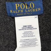 Écharpe Polo Ralph Lauren 55% Cachemire 45% Laine Gris Anthracite Logo Rouge