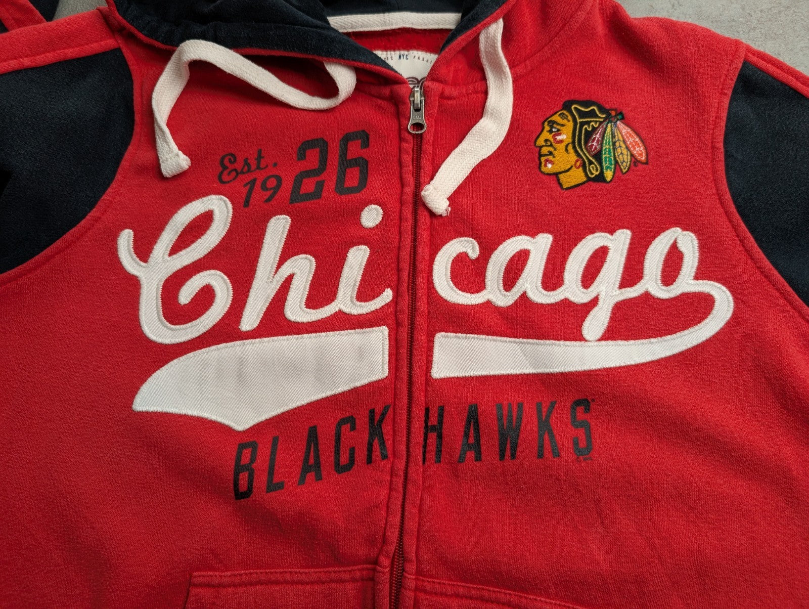 Veste Hoodie Femme Chicago Blackhawks 4Her NHL Hockey Sport Chic Rouge Taille L