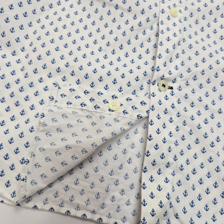 Chemise Nautica L Blanc Ancres Marines Manches courtes Stretch