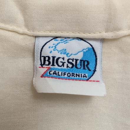 Chemise Hawaïenne Big Sur California S Blanc Cassé Feuillage Manches Courtes
