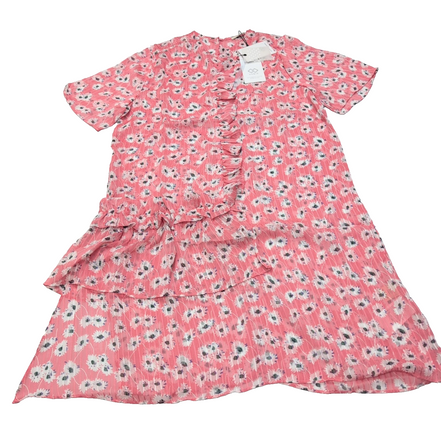 Robe Cubic M Rose Marguerites Manches Courtes Neuve Étiquette