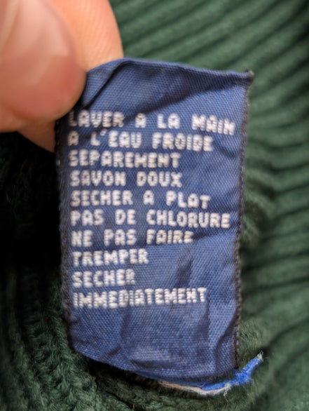 Pull Tommy Hilfiger vintage vert foncé écusson doré homme XL/XXL