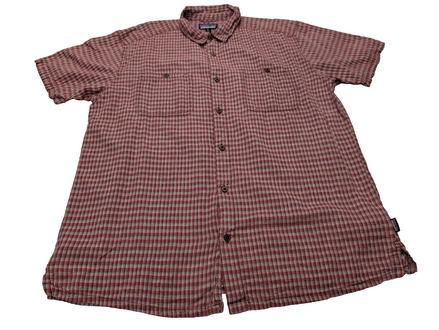 Chemise Patagonia bordeaux à carreaux manches courtes taille XL #243msch