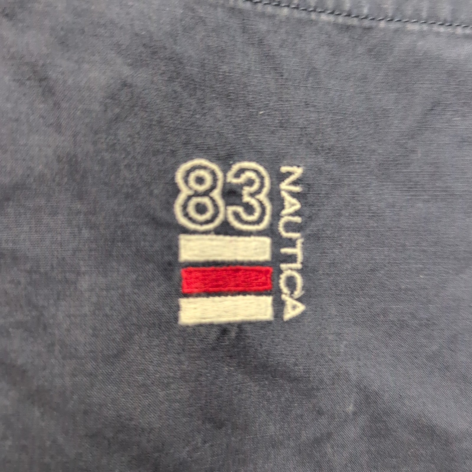 Chemise Nautica L Made in Hong Kong Bleu Rouge Manches courte Logo 83 100% Coton