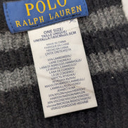 Écharpe Polo Ralph Lauren Noire Côtelée Laine d'Agneau Logo Rouge Foncé