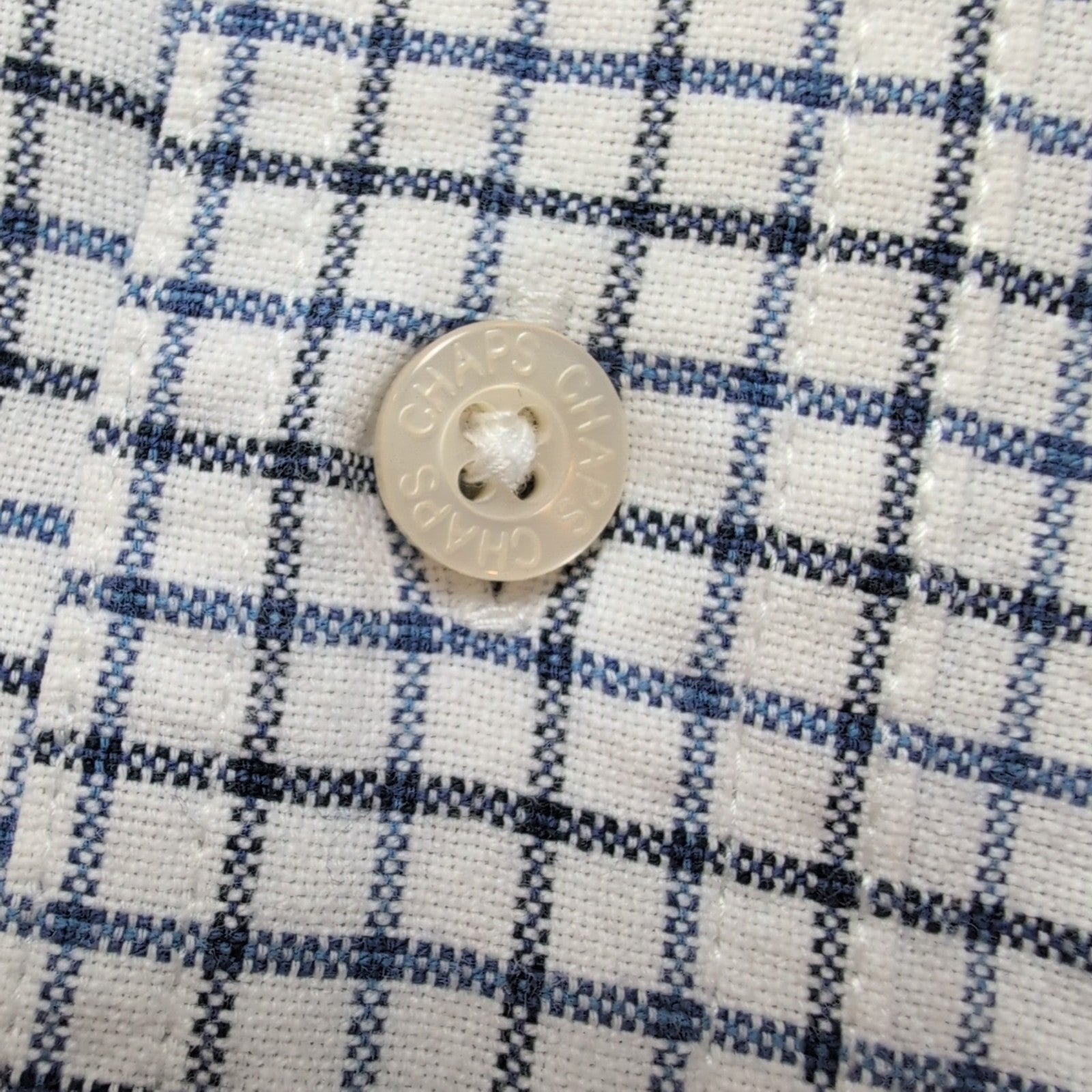 Chemise Chaps bleu blanc petits carreaux 100% coton logo brodé L