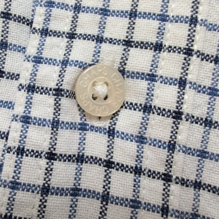 Chemise Chaps bleu blanc petits carreaux 100% coton logo brodé L