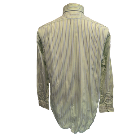 Chemise Polo Ralph Lauren Regent M L Verte Bleue Rayures Classic Fit Shirt