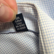 Chemise Tommy Hilfiger bleue petits carreaux manches longues XL XXL