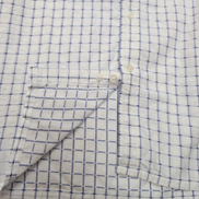 Chemise YVES SAINT LAURENT M Blanche Carreaux Bleus Gaufrés 100% Coton