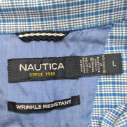 Chemise Nautica Bleue À Carreaux Manches Longues Taille L
