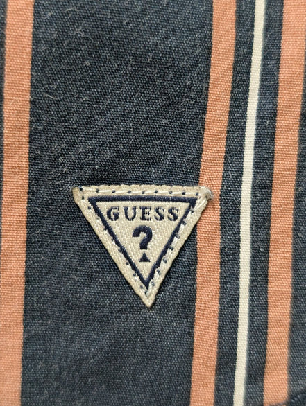 Chemise manches courtes Guess noir à rayures taille M #119msch