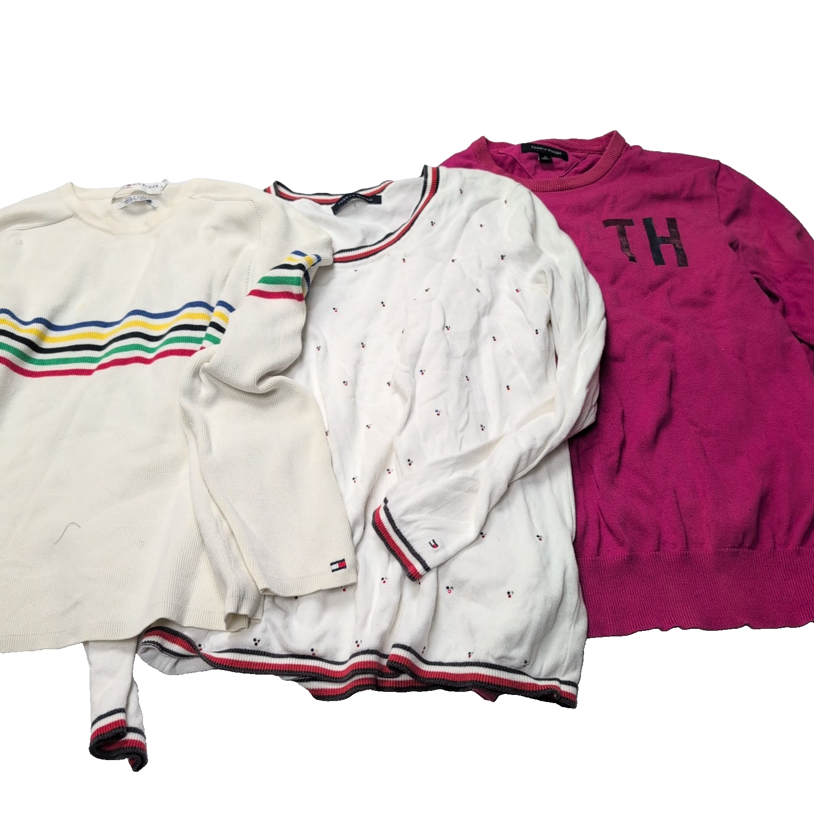 LOT 10 PULLS TOMMY HILFIGER - HOMME & FEMME - À RÉPARER / UPCYCLING