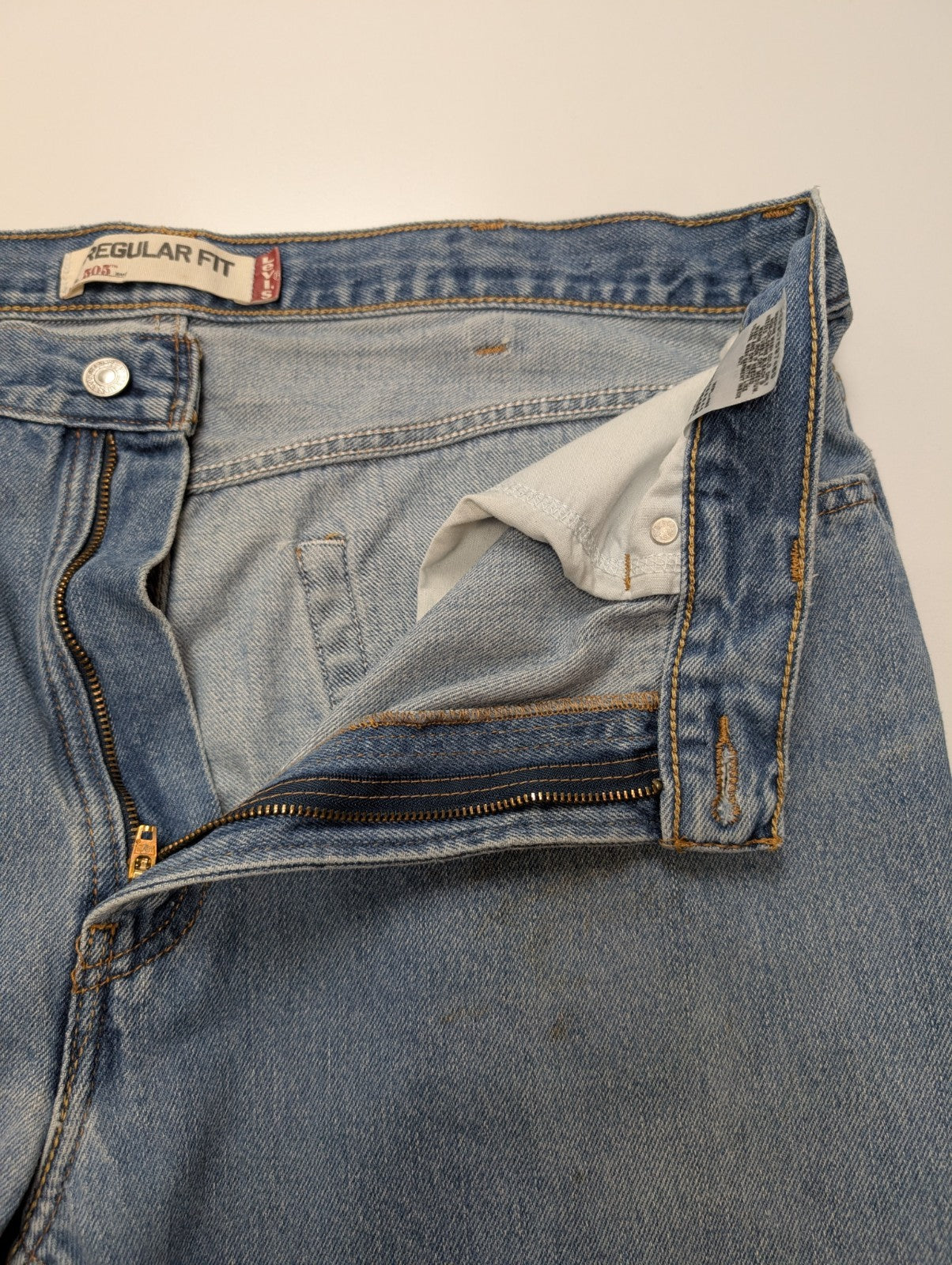 Jean Levi's 505 Regular Fit Vintage Homme W38 L30 Bleu Denim Classic Straight