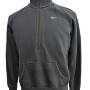 Sweat Nike Col Zippé Noir Logo Brodé Poche Kangourou - Taille L (M)