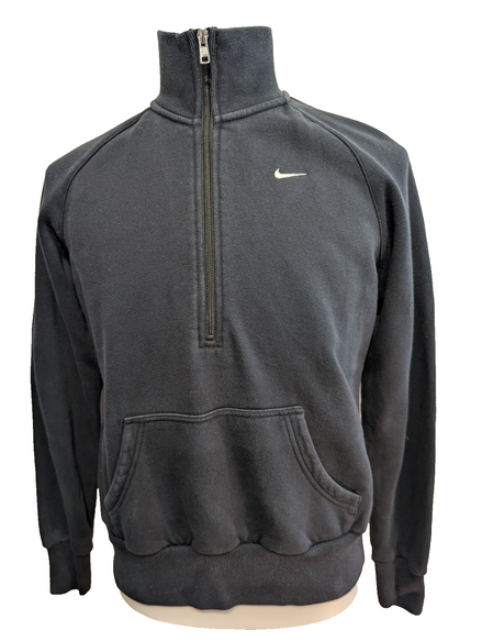 Sweat Nike Col Zippé Noir Logo Brodé Poche Kangourou - Taille L (M)