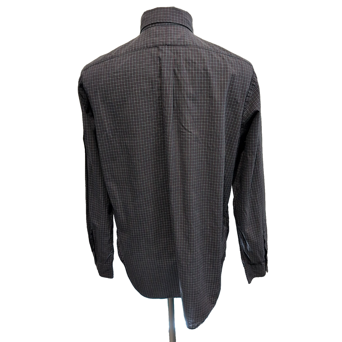 Chemise Ralph Lauren Taille L Classic Fit Gris Rouge Carreaux Logo Brodé Coton