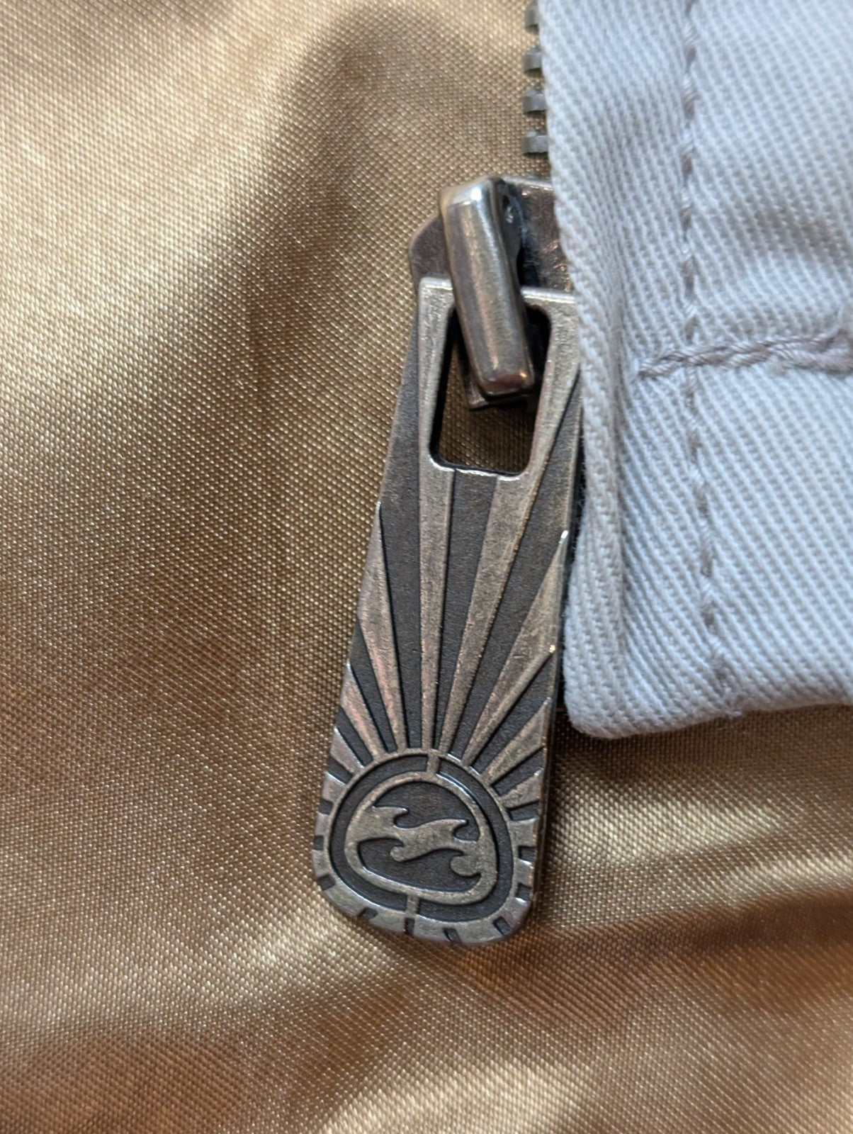 Blouson Billabong Homme L Crème Veste Harrington Coton Vintage Logo Brodé Dos