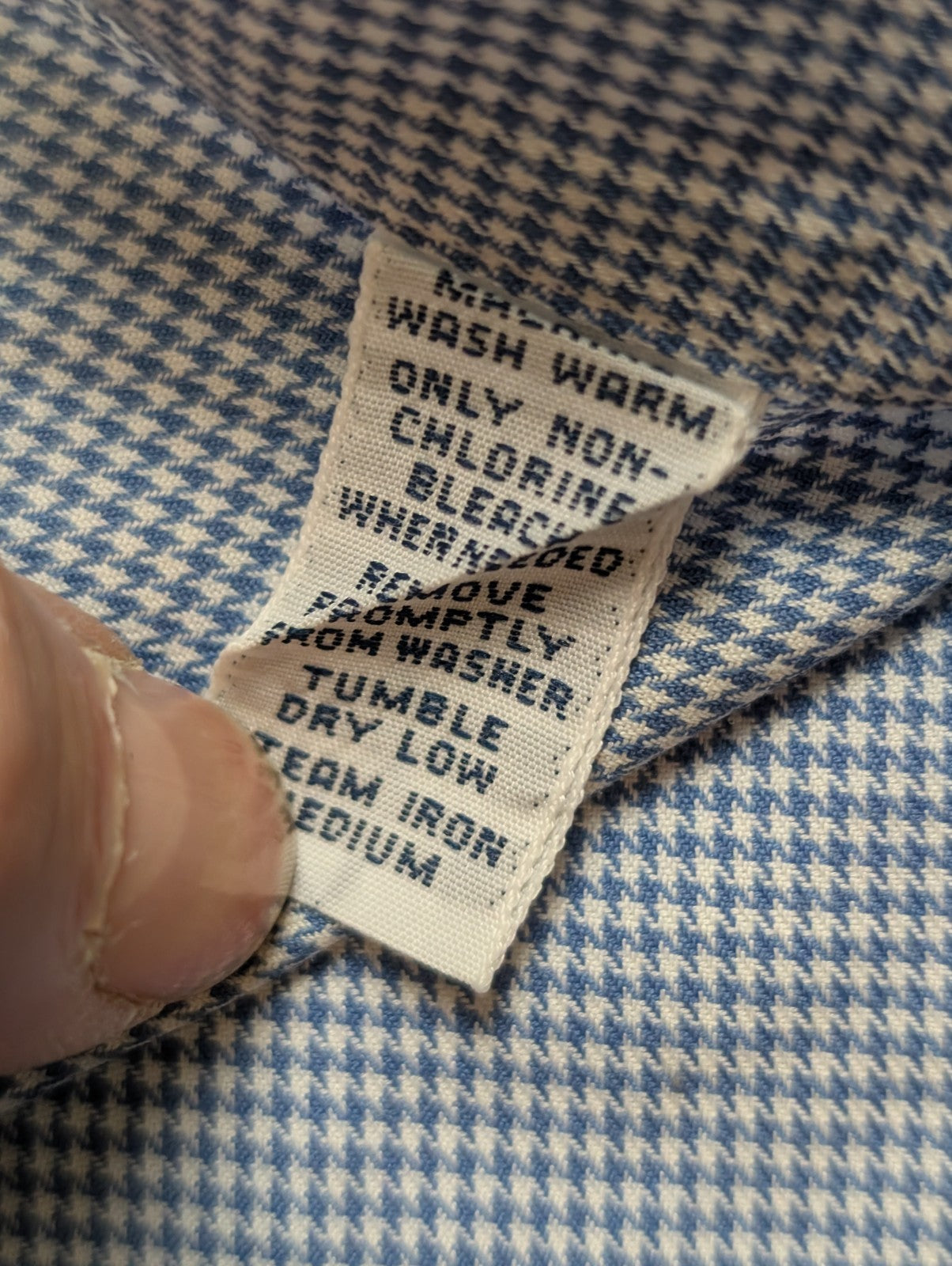 Chemise Polo Ralph Lauren Shirt L Classic Fit Pied-de-poule Bleu Button Down