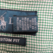 Chemise Ralph Lauren M Verte Carreaux Custom Fit Shirt Button Down Coton