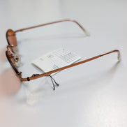 Lunettes de soleil Y2K Sans Monture Verres Ovales Ambre Branches Fines