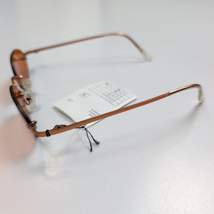 Lunettes de soleil Y2K Sans Monture Verres Ovales Ambre Branches Fines
