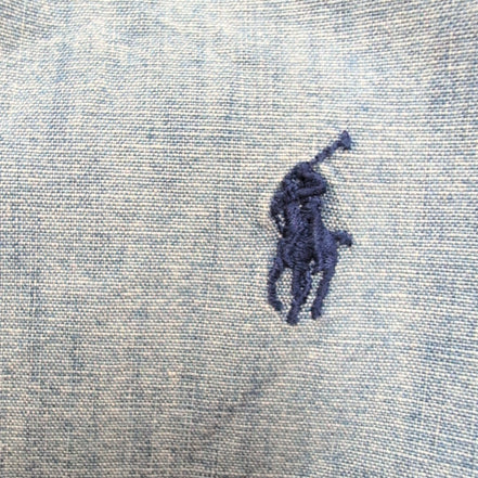 Chemise Ralph Lauren Slim Fit M Bleu Effet Jean Philippines Coton manches longue