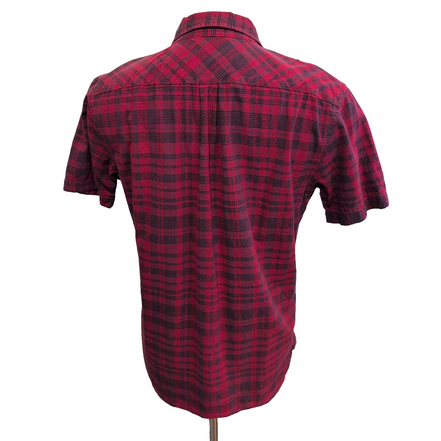 Chemise LEVI'S Homme M Rouge et Noire à Carreaux Manches Courtes Poche