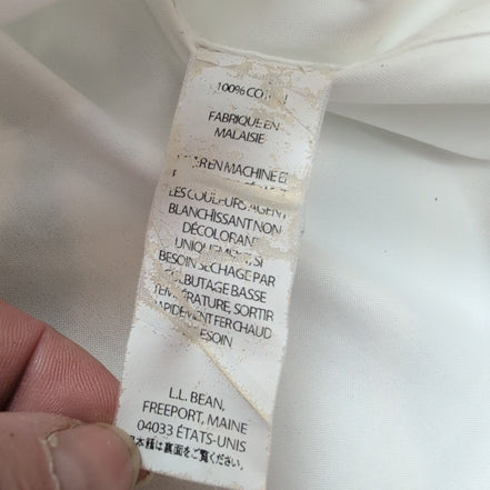Chemise L.L. BEAN Homme L/XL Blanche Manches Longues Coton Premium