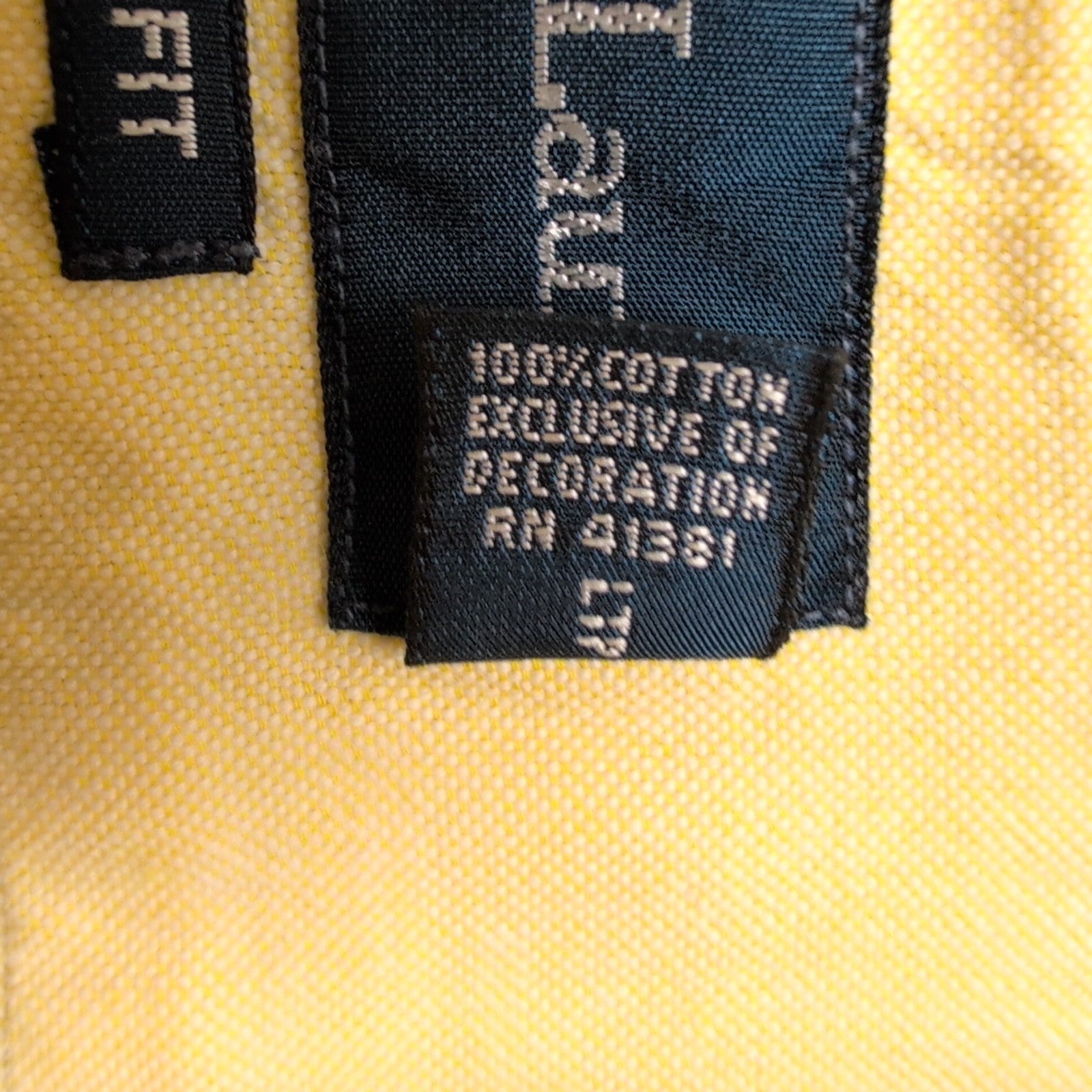 Chemise Ralph Lauren L Jaune Uni Logo Marron Coton Manches longues