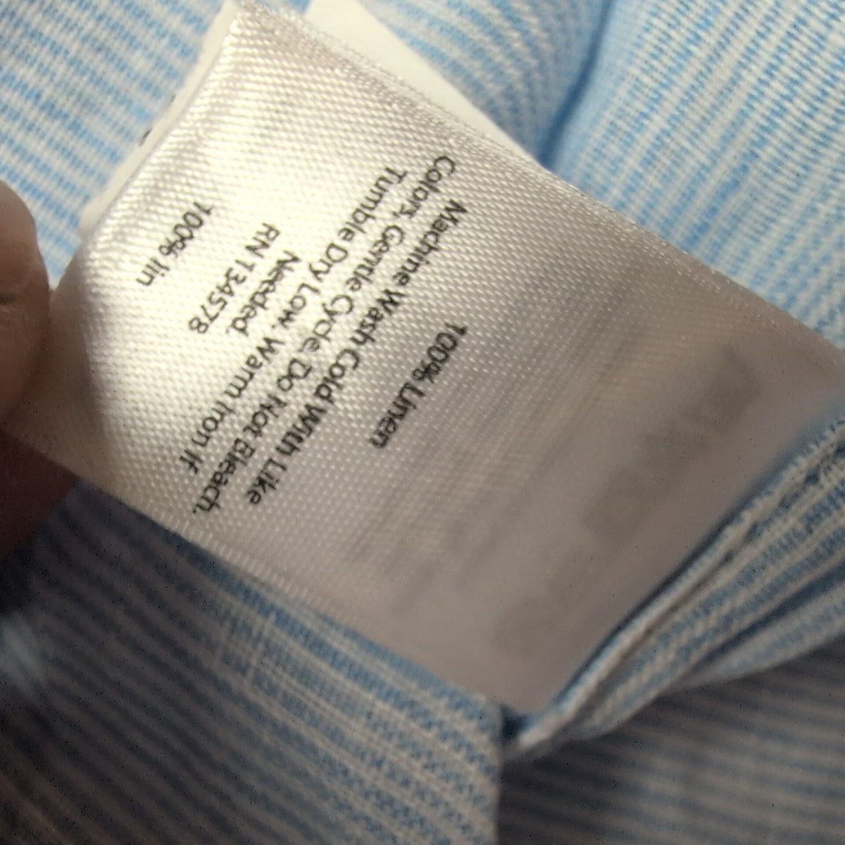 Chemise Vineyard Vines Tucker L 100% lin bleu rayures Classic Fit