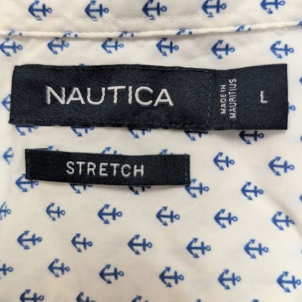 Chemise Nautica L Blanc Ancres Marines Manches courtes Stretch